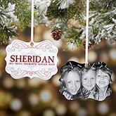 Personalized 2-Sided Photo Ornament - Family Swirl - 15145