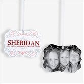 Personalized 2-Sided Photo Ornament - Family Swirl - 15145