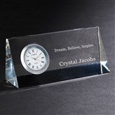 Personalized Crystal Desk Clock Nameplate - Inspiring Quotes - 15147