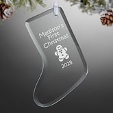 Personalized Glass Stocking Christmas Ornament - Create Your Own - 15154