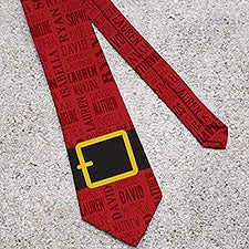 Personalized Mens Christmas Tie - Santas Belt - 15159