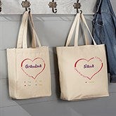 Personalized Canvas Tote Bag - All Our Hearts - 15169