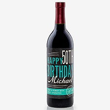 Personalized Birthday Wine Bottle Label - Vintage Age - 15177