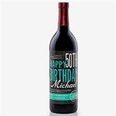 Personalized Birthday Wine Bottle Label - Vintage Age - 15177