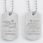 Personalized His & Hers Dog Tag Set - 15195