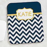 Personalized Chevron Mouse Pad - Preppy Chic - 15200