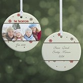 Personalized 2-Sided Photo Christmas Ornament - Snowflake - 15253