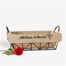 Embroidered Basket Liner - Loving Hearts - 15262