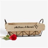 Embroidered Basket Liner - Loving Hearts - 15262