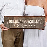 Personalized Basswood Wall Art Sign - Rustic Couple - 15264