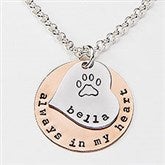Personalized Pet Memorial Necklace - Always In My Heart - 15282D