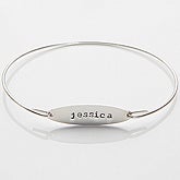 Personalized Silver Bangle Bracelet - 15286D