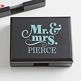 Personalized Wood Playing Card Box - Happy Couple - 15296