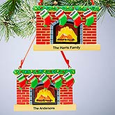 Personalized Family Christmas Ornament - Fireplace Family - 15343