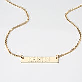 Personalized Gold Name Plate Necklace - 15349D