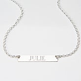 Personalized Silver Name Plate Necklace - 15350D