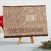 Personalized Christmas Basswood Plank Sign - There's No Place Like Home - 15355