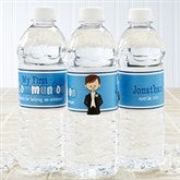 Personalized Water Bottle Labels - First Communion Boy - 15401