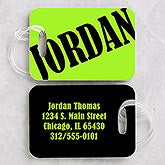 Personalized Neon Luggage Tag Set - 15446