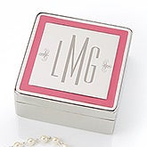 Engraved Pink Border Jewery Box - You Name It - 15459