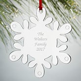 Personalized Silver Snowflake Christmas Ornament - 15478