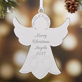 Personalized Silver Angel Christmas Ornaments - 15479
