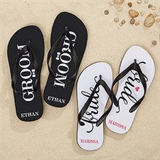 Personalized Wedding Adult Flip Flops - Just Married - 15491