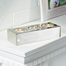 Personalized Memorial 3 Tea Light Candle Holder - In Loving Memory - 15496