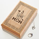 Engraved Wood Jewelry Box - Reasons Why - 15541