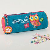 Lovable Owl Embroidered Pencil Case - 15605