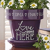 Personalized Flower Pot - Love Grows Here - 15622