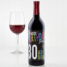 Personalized Birthday Wine Bottle Label - Bold Birthday - 15642