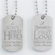 Personalized Dog Tag Set Of Two - First Hero, First Love - 15647