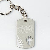 Personalized Cross Keychain - Bless This Driver - 15691