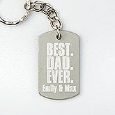 Personalized Dog Tag Keychain - Best. Dad. Ever. - 15694