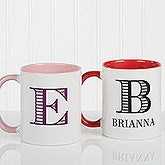 Personalized Coffee Mug - Striped Monogram - 15799