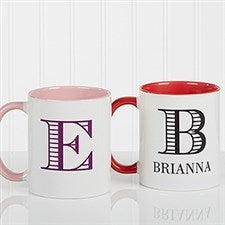 Personalized Coffee Mug - Striped Monogram - 15799