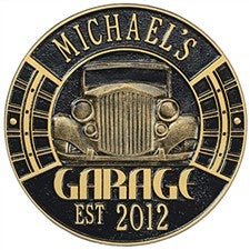 Personalized Aluminum Garage Plaque - Vintage Car - 15807D