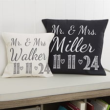 Our Wedding Date Personalized Throw Pillow - 15843