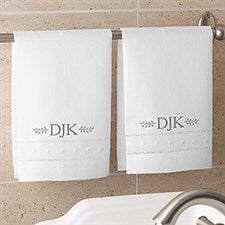 Monogrammed Linen Towels - Meadow Monogram - 15845