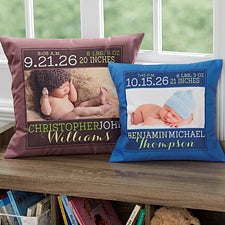 Personalized Keepsake Baby Pillow - Darling Baby Boy - 15856
