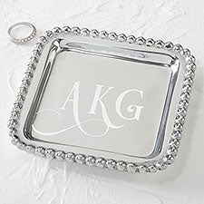Personalized Mariposa String Of Pearls Jewelry Monogram Tray - 15860
