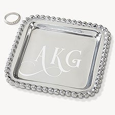 Personalized Mariposa String Of Pearls Jewelry Monogram Tray - 15860