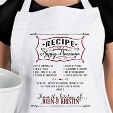 Personalized Wedding Apron & Potholder - Recipe For A Happy Marriage - 15873