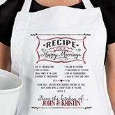 Personalized Wedding Apron & Potholder - Recipe For A Happy Marriage - 15873