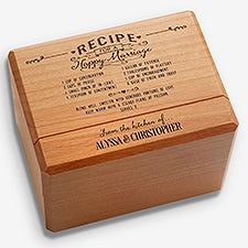 Personalized Wedding Recipe Box  Cards - Recipe For A Happy Marriage - 15885