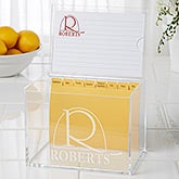 Personalized 4x6 Recipe Box and Recipe Cards - Monogram Elegance - 15887