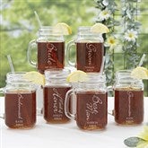 Personalized Wedding Glass Mason Jar - Bridal Brigade - 15919