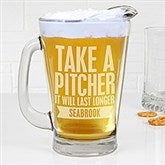 Personalized Deep Etch Beer Pitcher - Beer Quotes - 15923