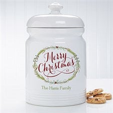 Personalized Christmas Cookie Jar - Happy Holidays - 15927